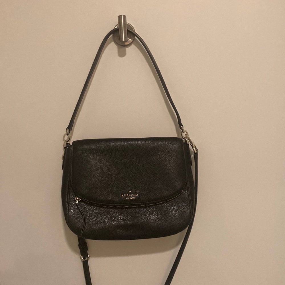 Black crossbody Leila Kate Spade bag with gold hardware